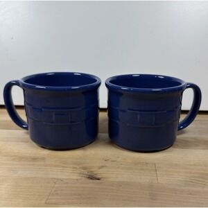 Longaberger Pottery Woven Traditions 16 oz Soup Mug Cornflower Blue
